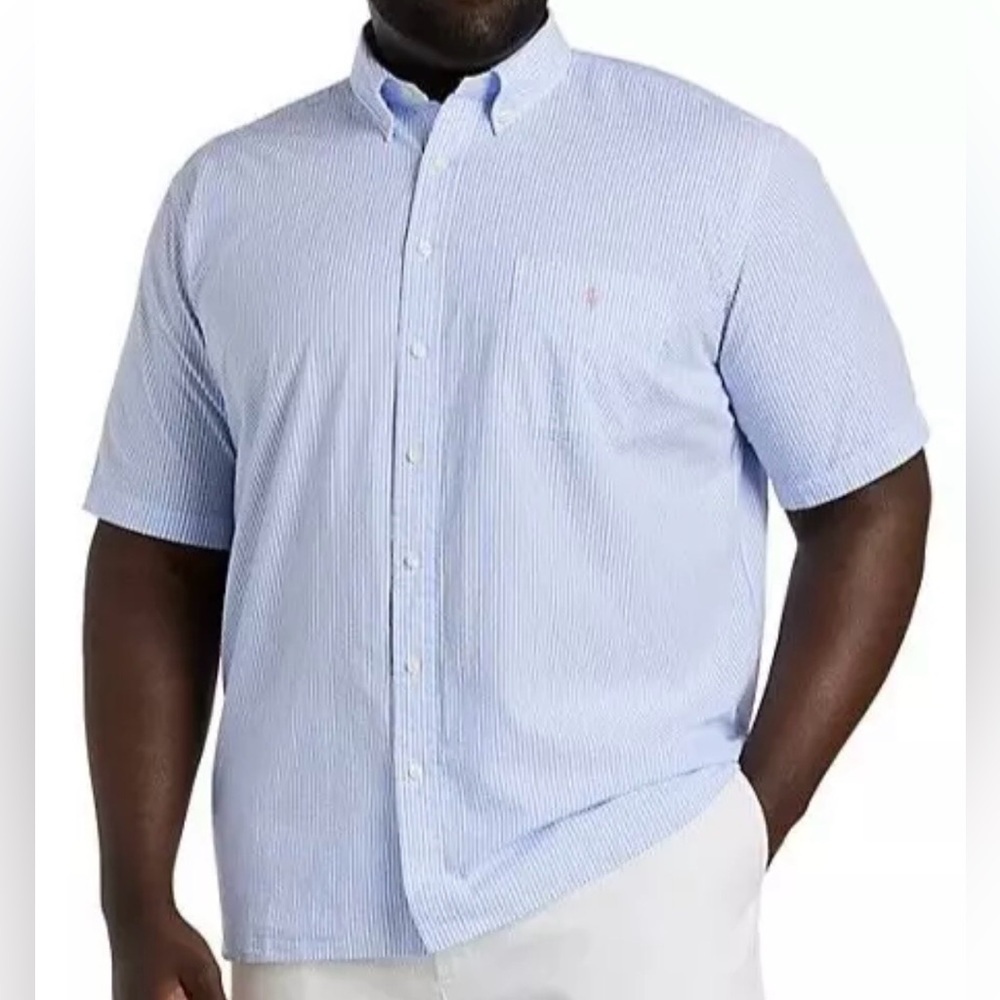 Polo Ralph Lauren RL Untucked Fit Short sleeved seersucker button down shirt 3XB